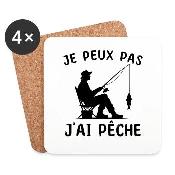 I Can't I Fish Man Fisherman Gift - Coasters (set of 4) - white - Front