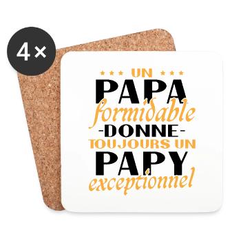 Ein toller Papa - Außergewöhnliches Opa-Geschenk - Untersetzer (4er-Set) - Weiß - Vorne