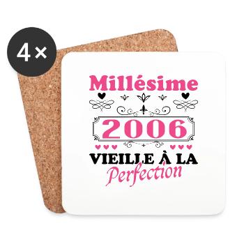 Vintage Frau 2006 Geschenk Jubiläum Humor - Untersetzer (4er-Set) - Weiß - Vorne