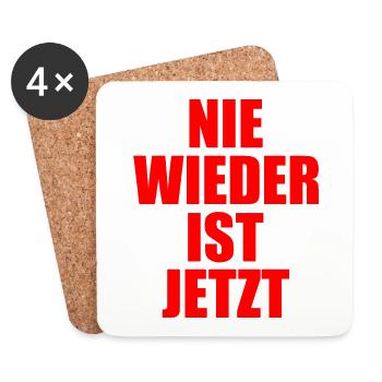 Nie wieder ist jetzt - Untersetzer (4er-Set) - Weiß - Vorne