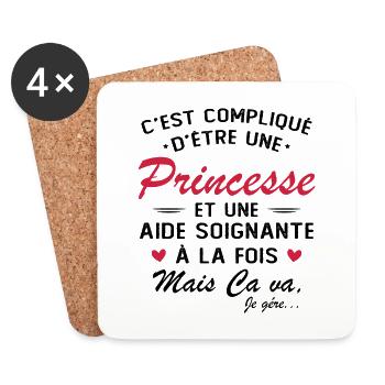 Princess and Caregiver - Coasters (set of 4) - white - Front