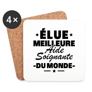 Voted the best caregiver in the world - Coasters (set of 4) - white - Front