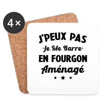 I can't drive myself in a campervan - Coasters (set of 4) - white - Front