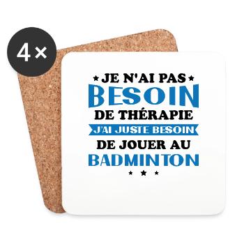 Ich muss nur Badminton spielen Geschenk - Untersetzer (4er-Set) - Weiß - Vorne