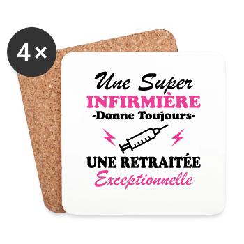 Retired Nurse Humor Retirement Gift - Coasters (set of 4) - white - Front