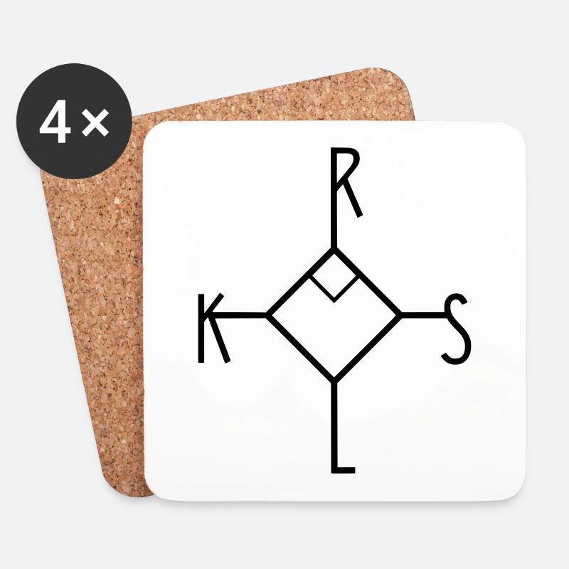 Karolus Magnus - Karl der Große - KaRoLuS - KRLS - Untersetzer (4er-Set) - Weiß