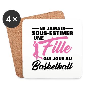 A Girl Playing Basketball Gift Humor - Coasters (set of 4) - white - Front