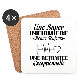 Retired Nurse Humor, Retirement Gift - Coasters (set of 4) - white - Front
