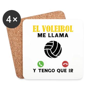Volleyball is calling me and I have to go - Coasters (set of 4) - white - Front