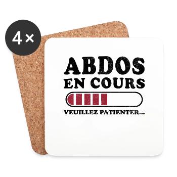 Abdos en cours veuillez patienter - Dessous de verre (lot de 4) - blanc - Devant