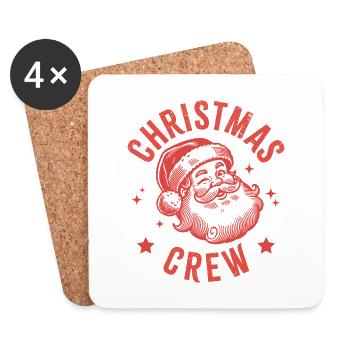 Weihnachtsmann-Crew - Untersetzer (4er-Set) - Weiß - Vorne