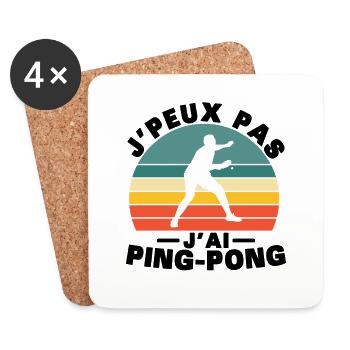 I Can't I Have Ping pong Humor Gift - Coasters (set of 4) - white - Front