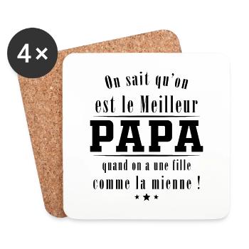 Bester Papa, wenn du eine Tochter wie meine hast - Untersetzer (4er-Set) - Weiß - Vorne