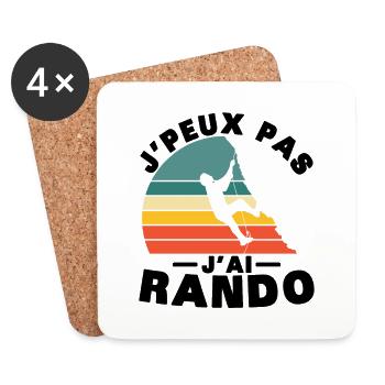 Ich kann nicht haben Rando Humor Geschenk Wanderer - Untersetzer (4er-Set) - Weiß - Vorne