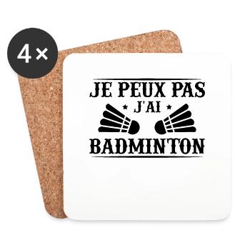 I Can't I Badminton Humor Geschenk - Untersetzer (4er-Set) - Weiß - Vorne