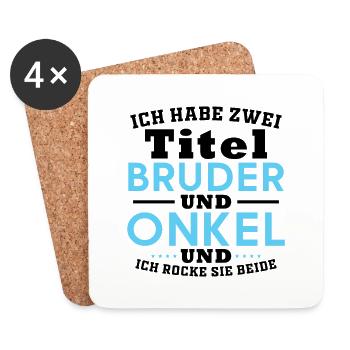 Bruder und Onkel, Humor Gift - Untersetzer (4er-Set) - Weiß - Vorne