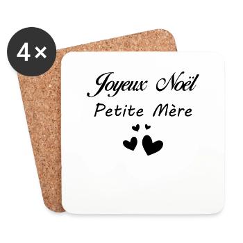 Merry Christmas, Little Mom, Best Mom - Coasters (set of 4) - white - Front