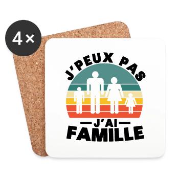 I Can't I Have Family Humor Gift - Untersetzer (4er-Set) - Weiß - Vorne