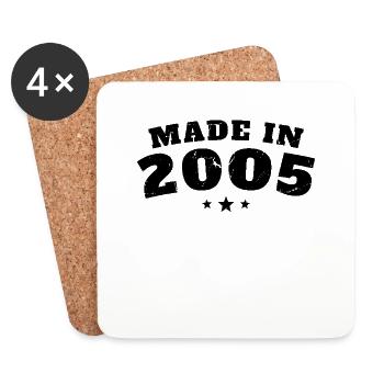 Made in 2005 Vintage Birthday Gift - Coasters (set of 4) - white - Front