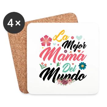 Le meilleur cadeau de maman au monde pour la fête des mères - Dessous de verre (lot de 4) - blanc - Devant