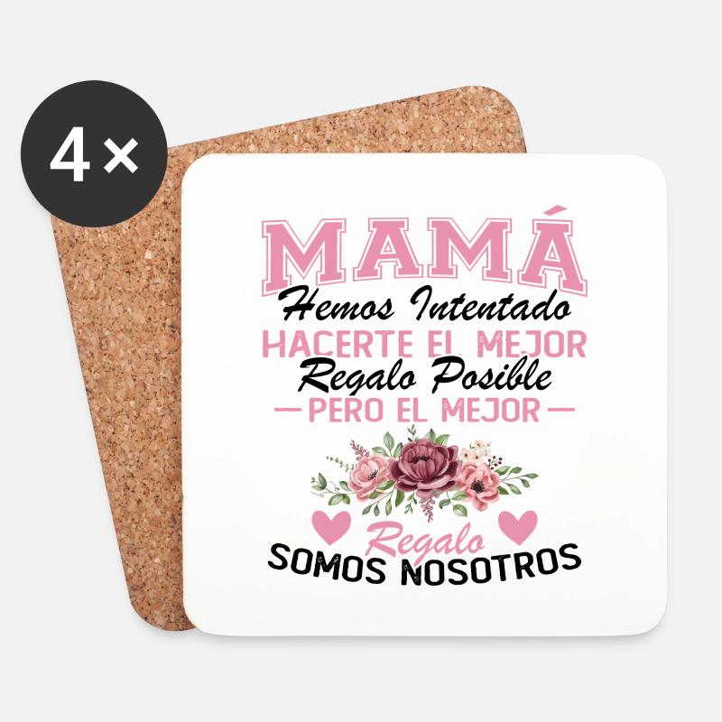 Mama, aber das schönste Geschenk sind wir - Untersetzer (4er-Set) - Weiß