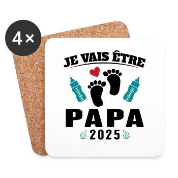 Man Dad To Be 2025 Gift - Coasters (set of 4) - white - Front
