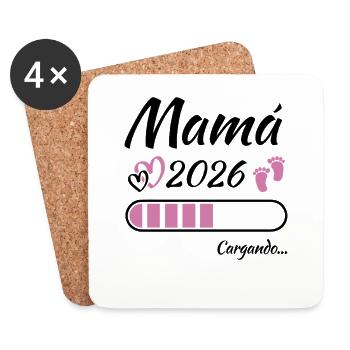 Future maman 2026 Chargement - Dessous de verre (lot de 4) - blanc - Devant
