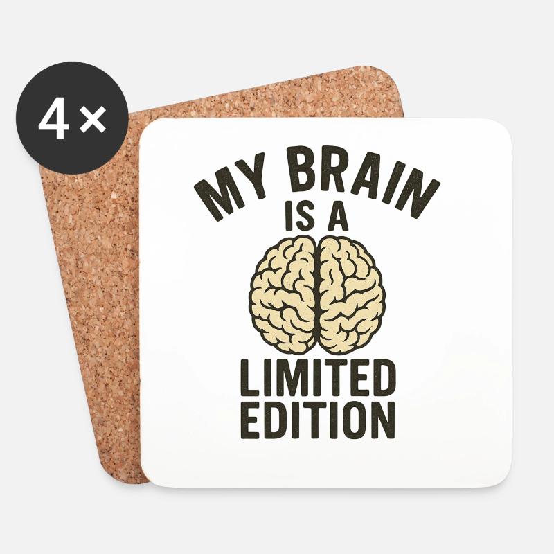 My Brain ist eine limitierte Auflage - Untersetzer (4er-Set) - Weiß
