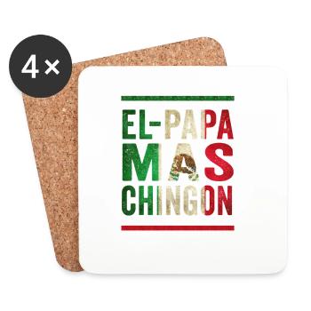 Mexican Vintage Father Saying Design - Coasters (set of 4) - white - Front