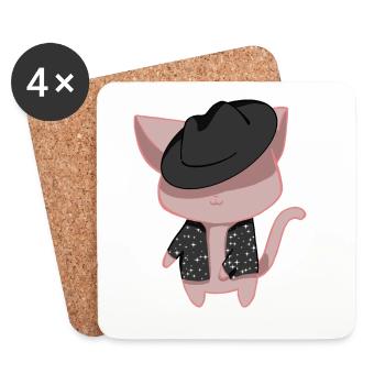 Dance cat - Coasters (set of 4) - white - Front