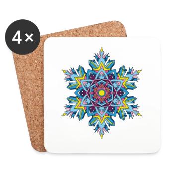 Flocons de neige Mandala - Dessous de verre (lot de 4) - blanc - Devant