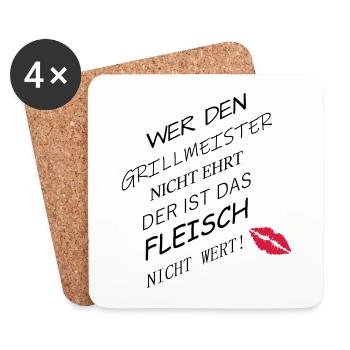 Fleisch nicht wert - Untersetzer (4er-Set) - Weiß - Vorne