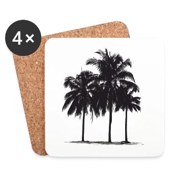Palm trees - Coasters (set of 4) - white - Front