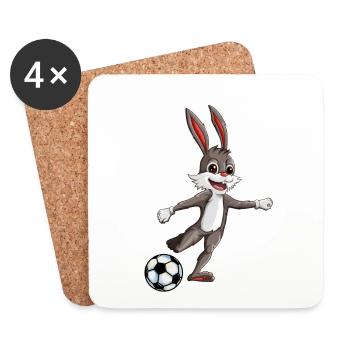Rabbits Football Fan Football Outfit Recreational Sports - Coasters (set of 4) - white - Front