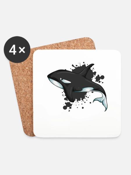 Meeresforscher Orca Design Orca Waloutfit Kids - Untersetzer (4er-Set) - Weiß