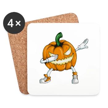 Scary Pumpkin Head Funny Disguise Halloween - Coasters (set of 4) - white - Front