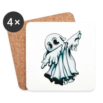 Ghost hante et fabrique le costume d’Halloween Dab - Dessous de verre (lot de 4) - blanc - Devant