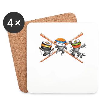 Japanese Karate Sushi Taekwondo Martial Arts - Coasters (set of 4) - white - Front