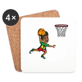 Juneteenth Basketball Player Player Sports - Coasters (set of 4) - white - Front
