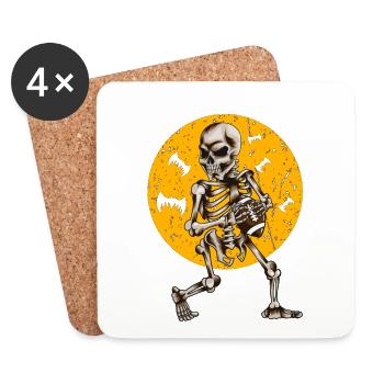 Tenue de football d’Halloween Enfants Effrayant Fan de football - Dessous de verre (lot de 4) - blanc - Devant