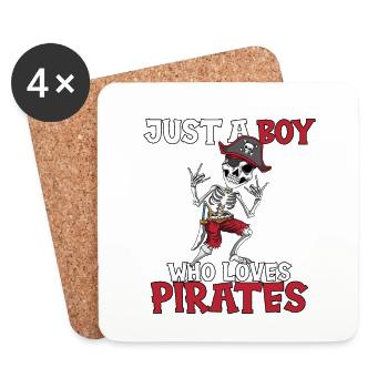 Pirate Outfit Pirate Ship Children's Birthday Boy - Coasters (set of 4) - white - Front