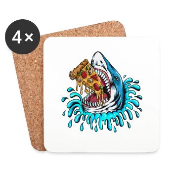 Pizza Costume Pizza Fan Hai Eats Pizza Pizza Baking - Coasters (set of 4) - white - Front