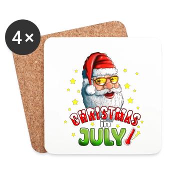 Sunglasses Christmas Santa Claus on holiday - Coasters (set of 4) - white - Front