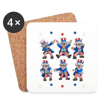 USA Outfit Holiday Independence Day USA Flag - Coasters (set of 4) - white - Front