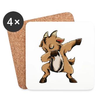 Goat Fan Goat Horns Kids Goat Outfit - Dessous de verre (lot de 4) - blanc - Devant