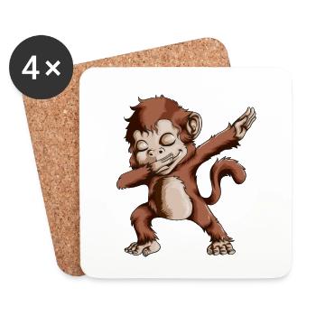Monkey Costume Monkey Outfit Kids Dabbing Monkey Monkeys - Coasters (set of 4) - white - Front