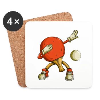 Tennis Table Tennis Tenue de Sport Enfants Dabbing - Dessous de verre (lot de 4) - blanc - Devant