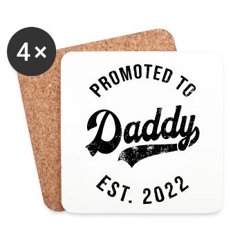 Mens Funny 1st Time Dad Est 2022 First Fathers Day - Coasters (set of 4) - white - Front