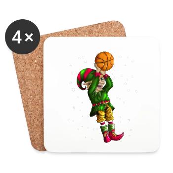 Basketball Christmas team plays basketball gift - Coasters (set of 4) - white - Front