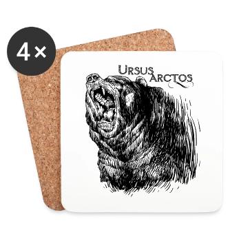 OURS BRUN - Dessous de verre (lot de 4) - blanc - Devant